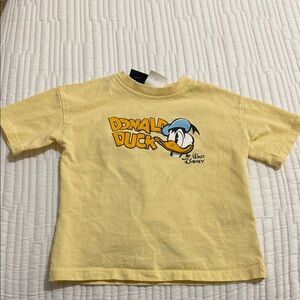Zara kids Disney Donald Duck Light Yellow Kids Tee size 1.5